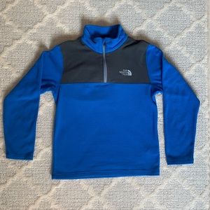 Boys North Face fleece in royal blue/gray